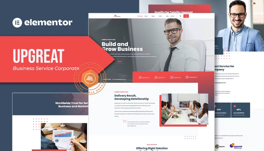 Upgreat – Business Service Corporate Elementor Template Kit