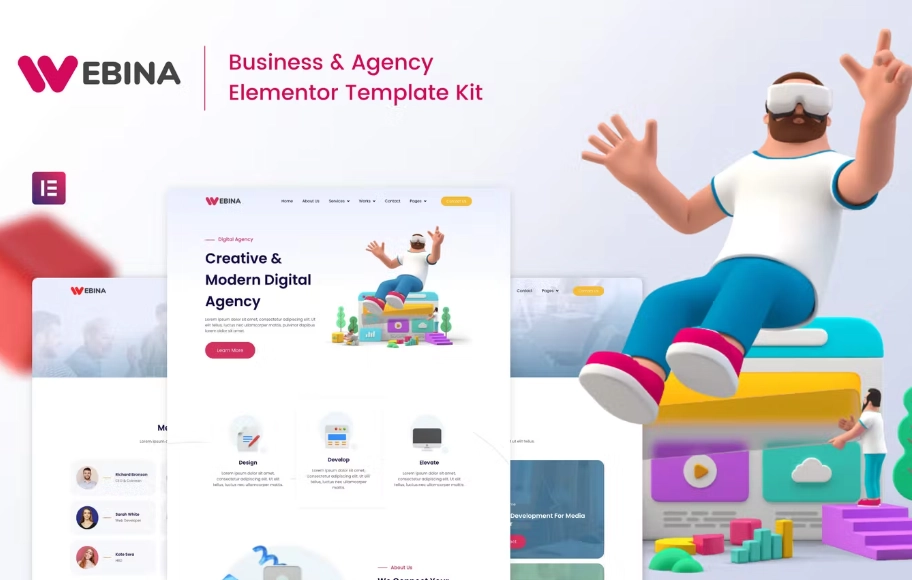 Webina – Business Agency & Startup Elementor Template Kit