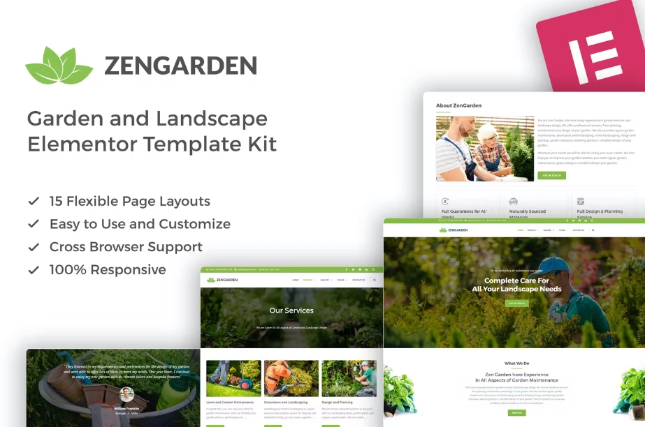 ZenGarden – Garden & Landscape Elementor Template Kit