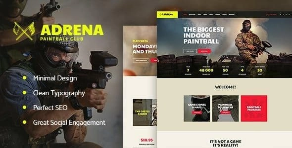 Adrena | Airsoft Club & Paintball WordPress Theme 1.2.4