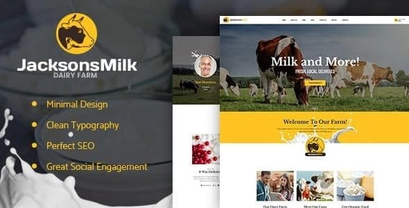 Dairy Farm & Eco Milk Products WordPress Theme 1.1.1