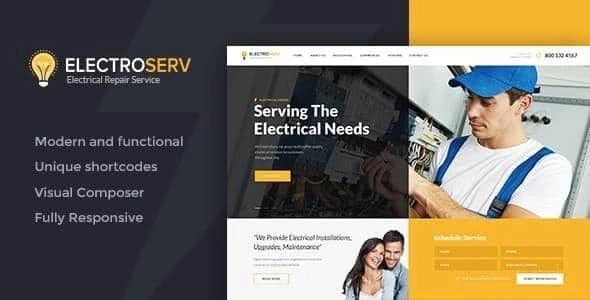 ElectroServ | Electrical Repair Service WordPress Theme 1.3.2