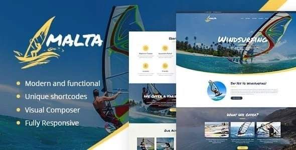 Malta – Windsurfing, Kitesurfing & Wakesurfing Center WordPress Theme 1.1.7