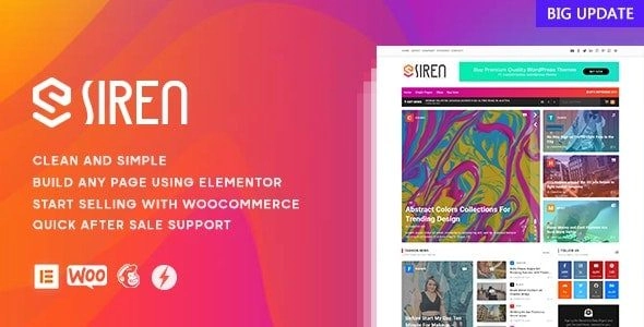 Siren – News Magazine Elementor WordPress Theme 1.0.4