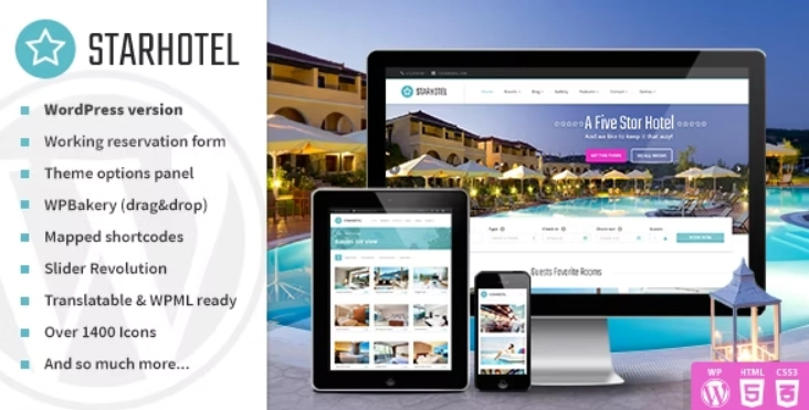 Starhotel – Hotel WordPress Theme 3.0.5