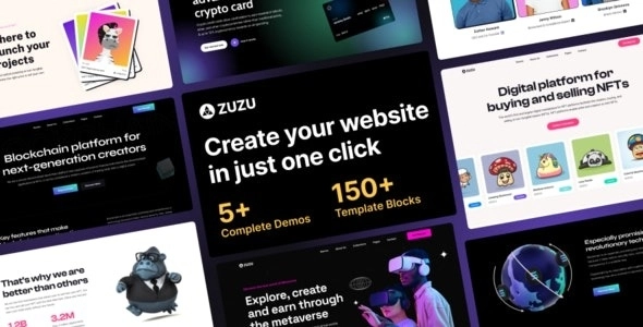 Zuzu – NFT & Crypto WordPress Theme 1.0.0