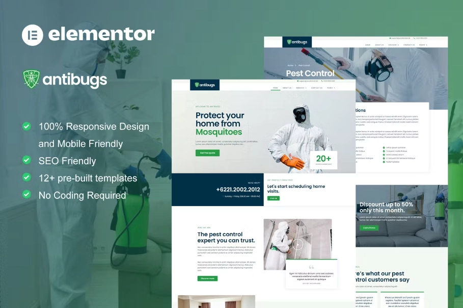 Antibugs – Pest Control Service Elementor Template Kit