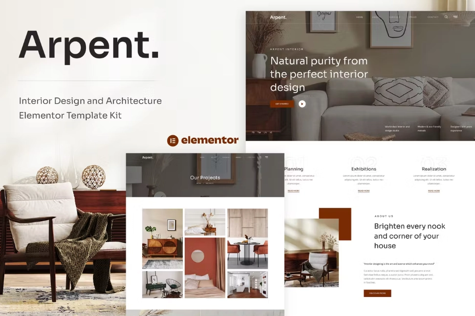 Arpent – Interior Design and Architecture Elementor Template Kit