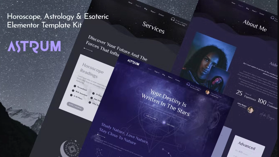 Astrum – Horoscope Astrology & Esoteric Magic Elementor Template Kit