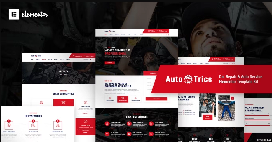 AutoTrics – Car Repair & Auto Service Elementor Template Kit