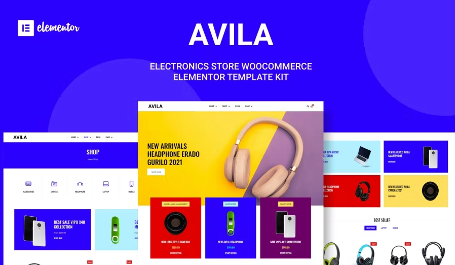 Avila – Electronic WooCommerce Elementor Template Kit