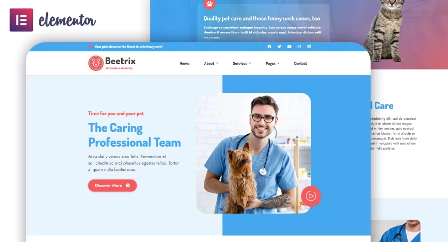 Beetrix – Pet Clinic & Hospital Elementor Template Kit