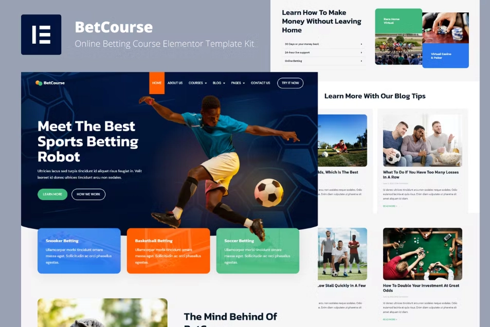 BetCourse – Sports Betting and Prediction Course Elementor Template Kit