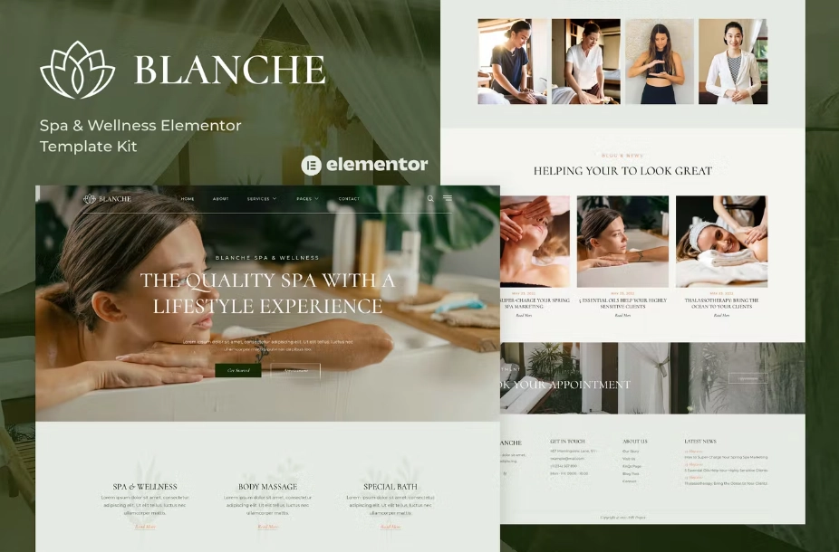 Blanche – Spa & Wellness Elementor Template Kit