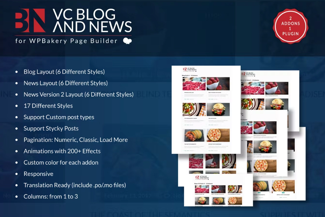 Blog and News Addons for WPBakery Page Builder WP 1.0