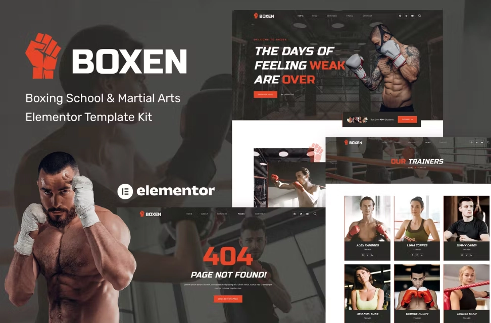 Boxen – Boxing School & Martial Arts Elementor Template Kit