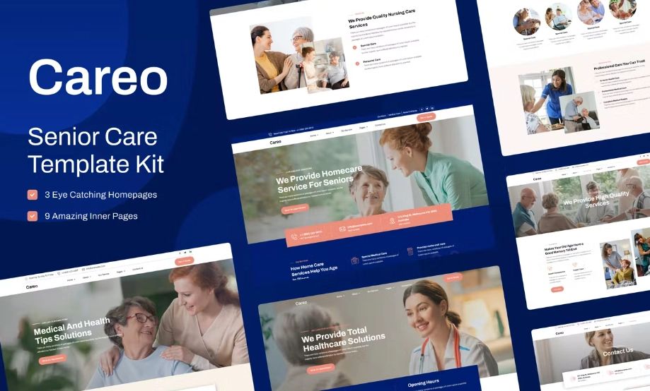 Careo – Elderly & Senior Care Elementor Template Kit