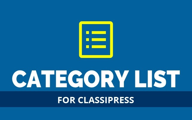 Category List for ClassiPress By AppThemes 1.0.0