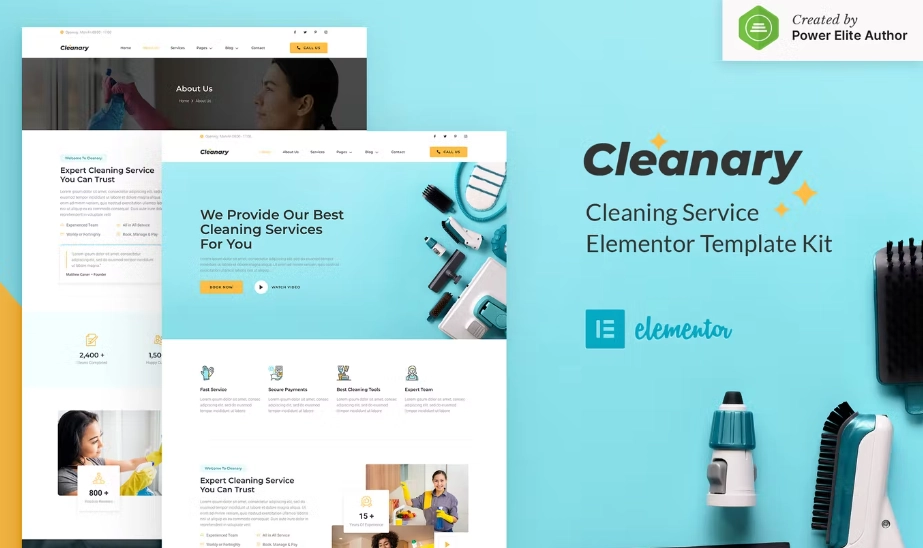 Cleanary – Cleaning Service Company Elementor Template Kit