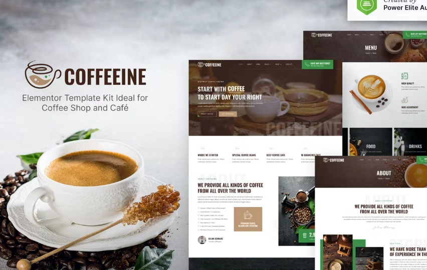 Coffeeine – Coffee Shop & Cafe Elementor Template Kit