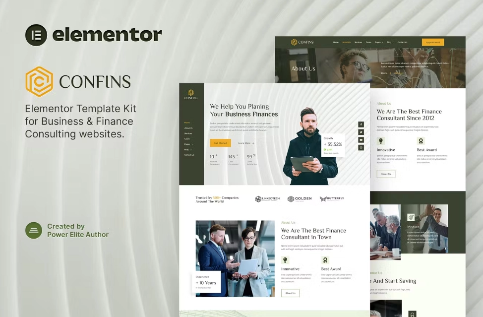 Confins – Business & Finance Consulting Elementor Template Kit