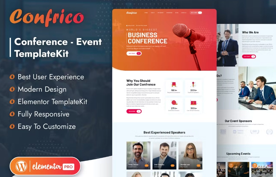 Confrico – Event & Conference Elementor Template Kit