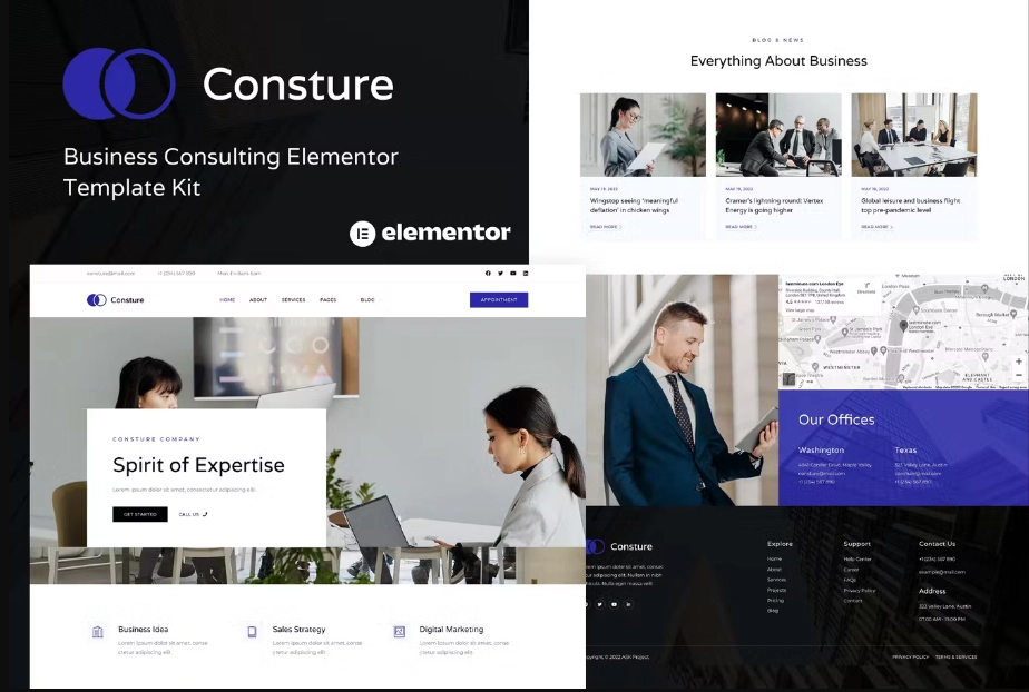 Consture – Business Consulting Elementor Template Kit