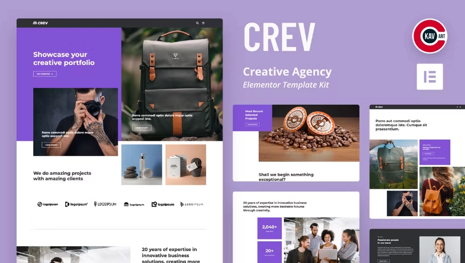 Crev – Creative Agency Elementor Template Kit