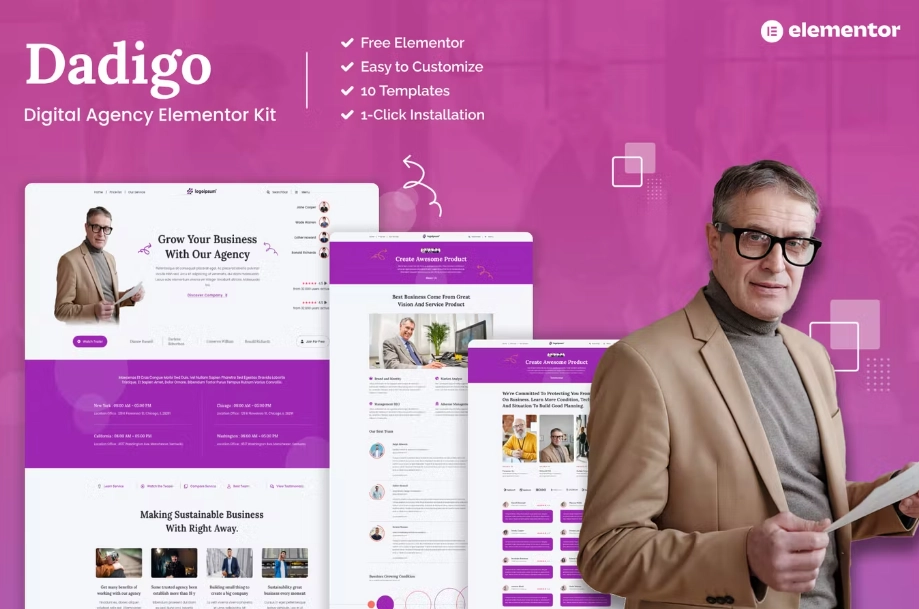 Dadigo – Digital Agency Elementor Template Kit