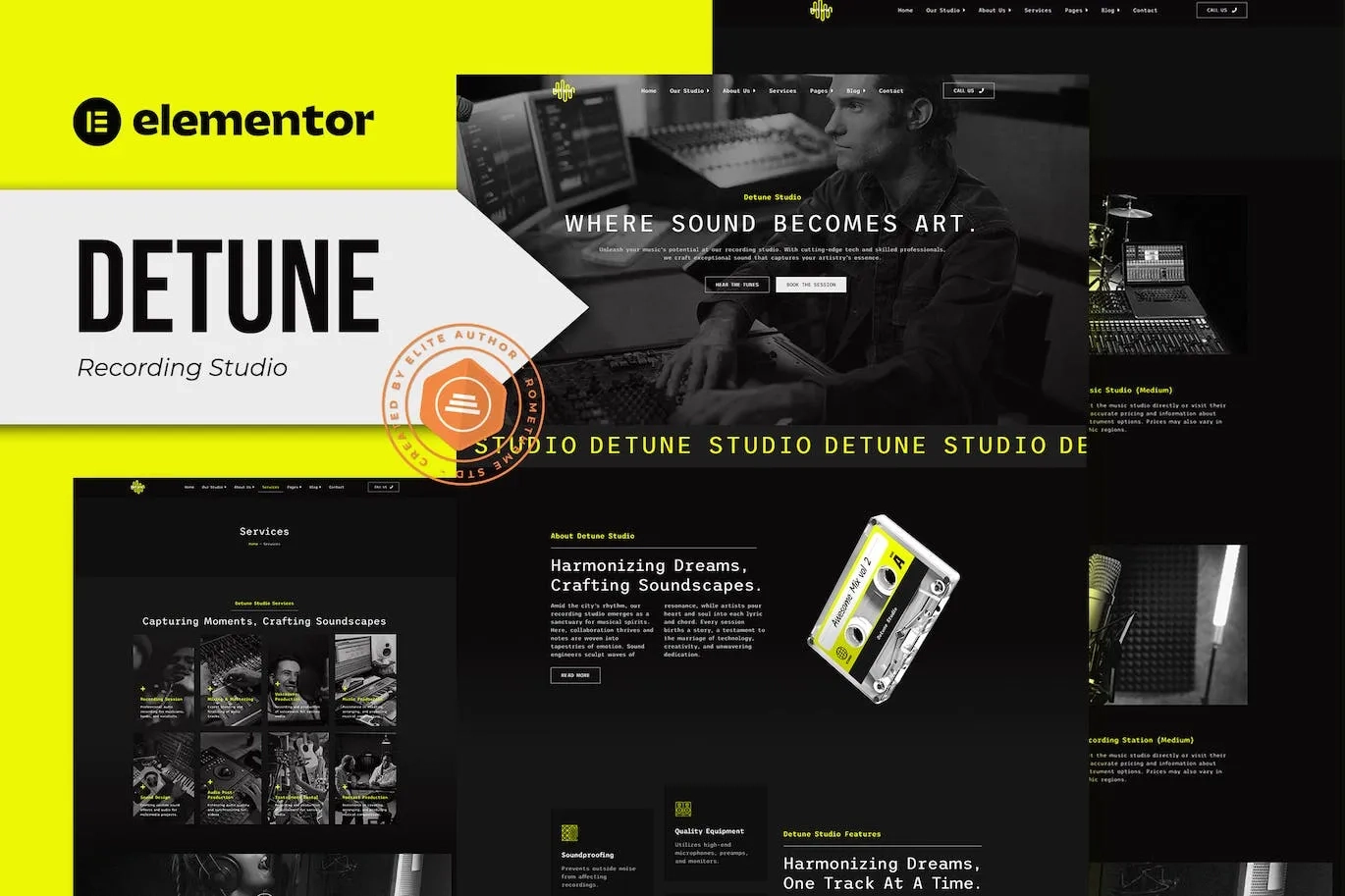 Detune – Recording Studio Elementor Pro Template Kit