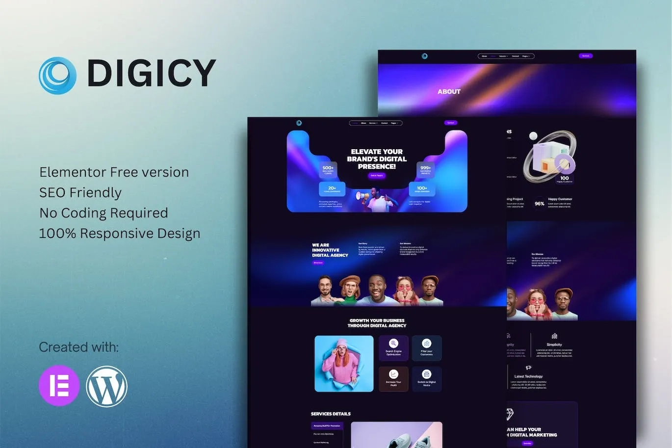 Digicy – Digital Marketing Agency Elementor Template Kit