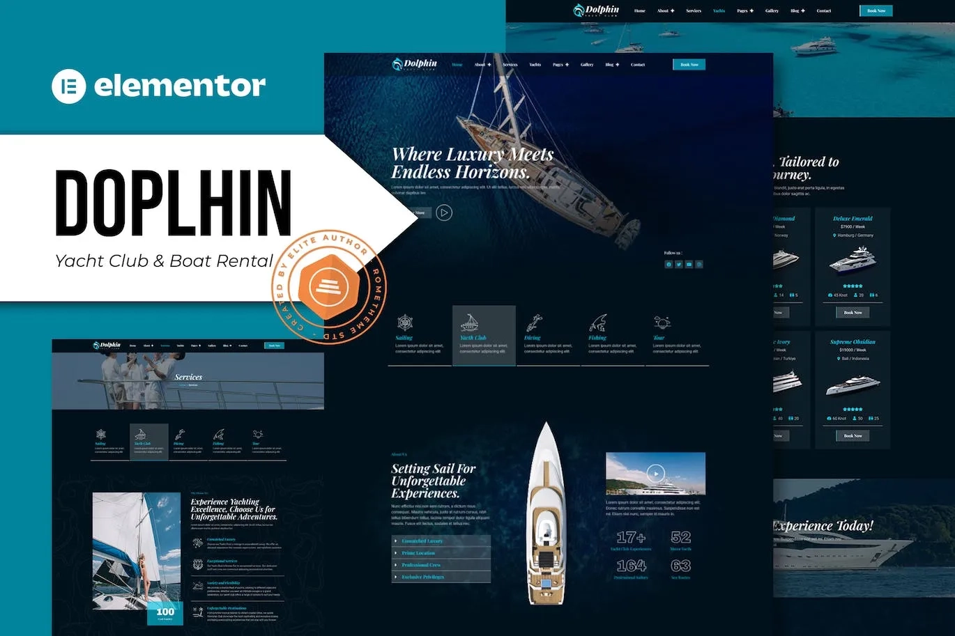 Dolphin – Yacht Club & Boat Rental Elementor Pro Template Kit