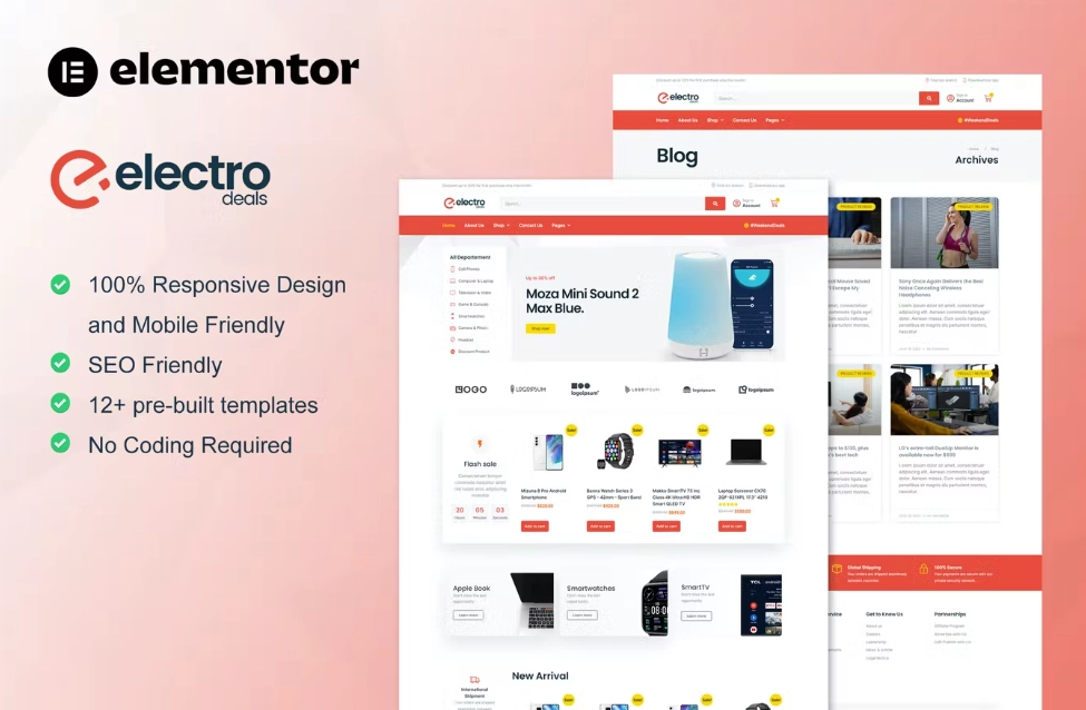 ElectroDeals – Woocommerce Electronic Store Elementor Template Kit