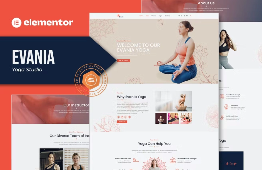 Evania – Yoga Studio Elementor Template Kit