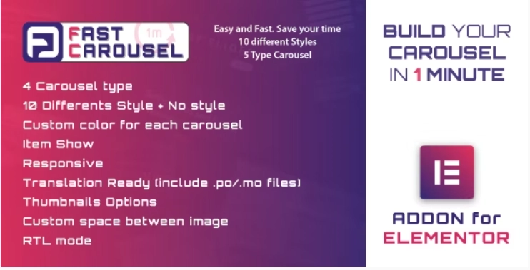 Fast Carousel For Elementor Wordpress Plugin 1.0