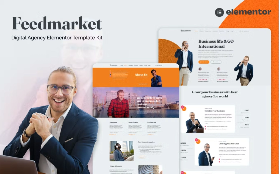 Feedmarket – Digital Agency Elementor Template Kit