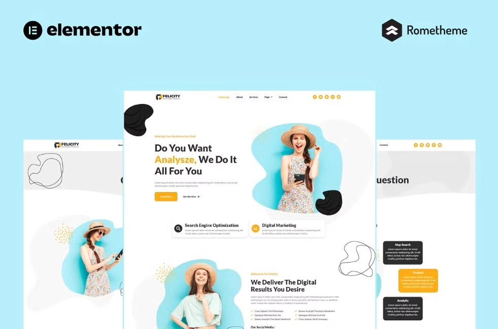 Felicity – SEO & Digital Marketing Elementor Pro Full Site Template Kit