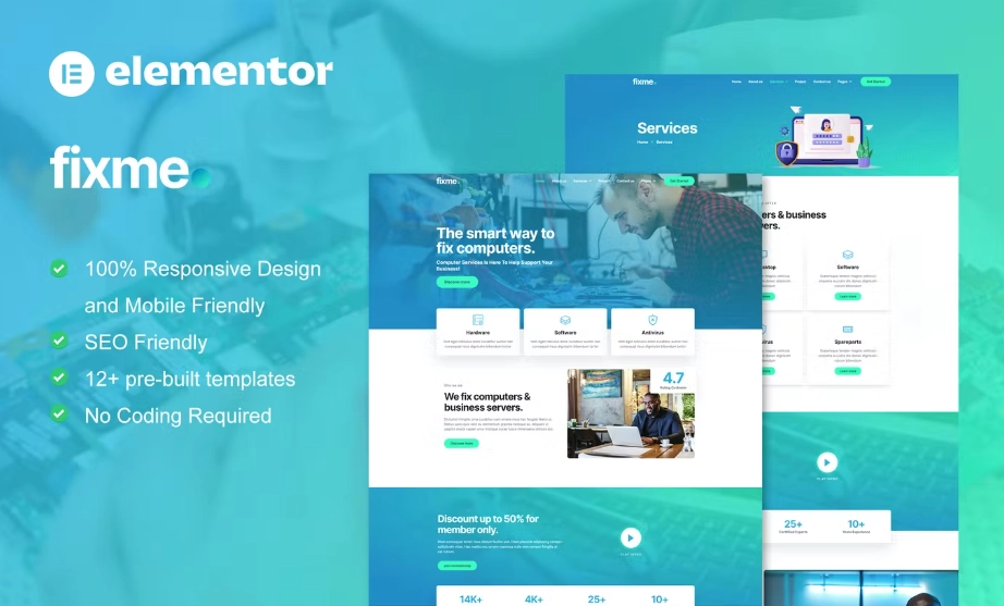 Fixme – Computer Repair Service Elementor Template Kit