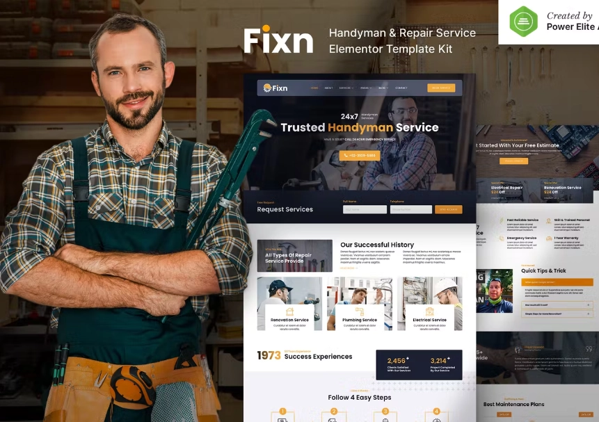 Fixn – Handyman & Repair Service Elementor Template Kit