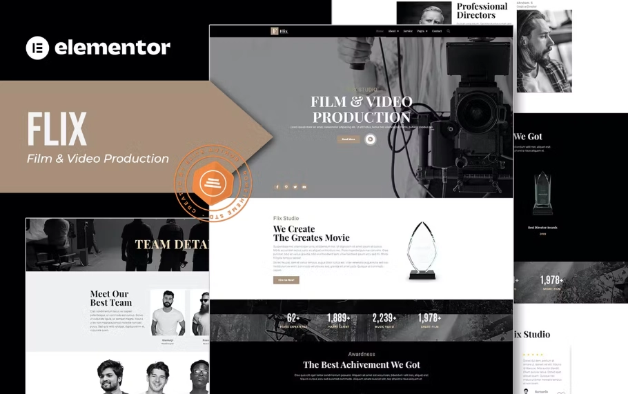 Flix – Film & Video Production Elementor Template Kit