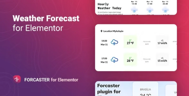 Forcaster – Weather Forecast for Elementor 1.0.7