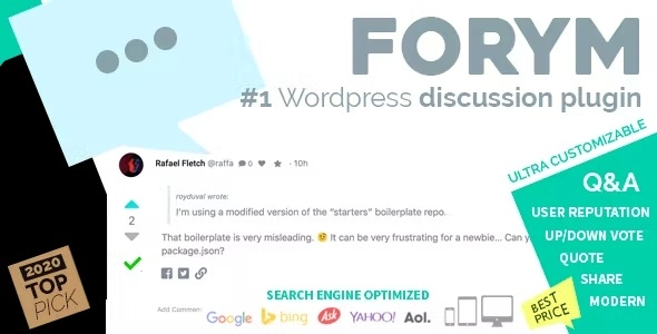 Forym – Modern Discussion Forum for Wordpress 1.5.8
