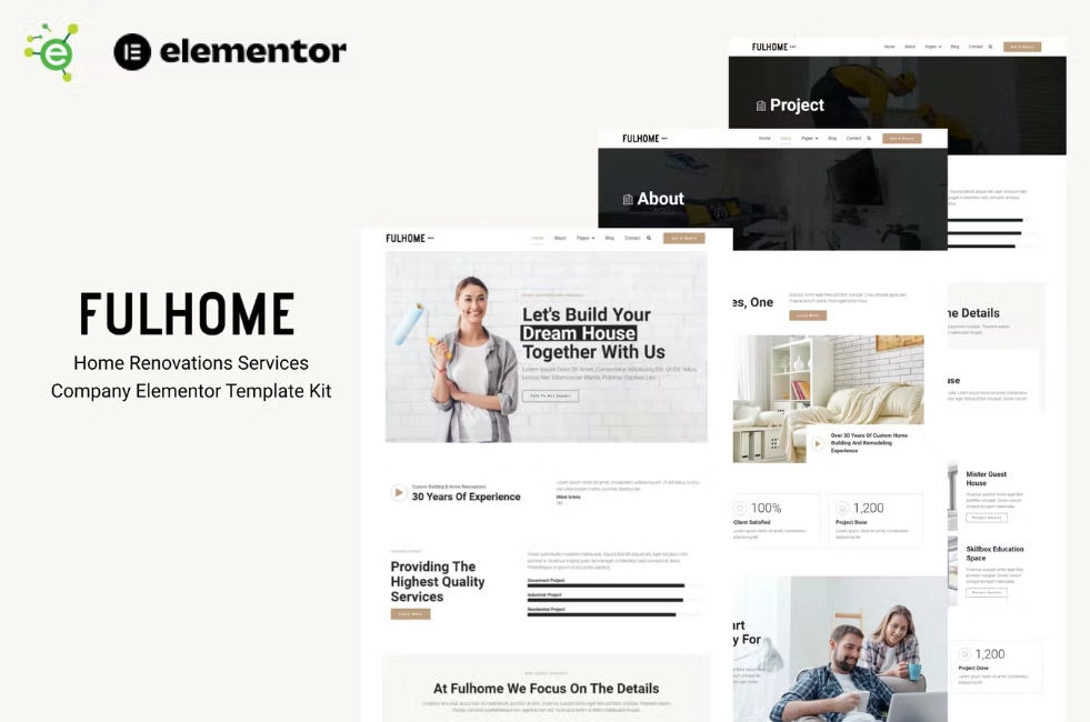 Fulhome – Home Renovations & Repair Company Elementor Pro Template Kit