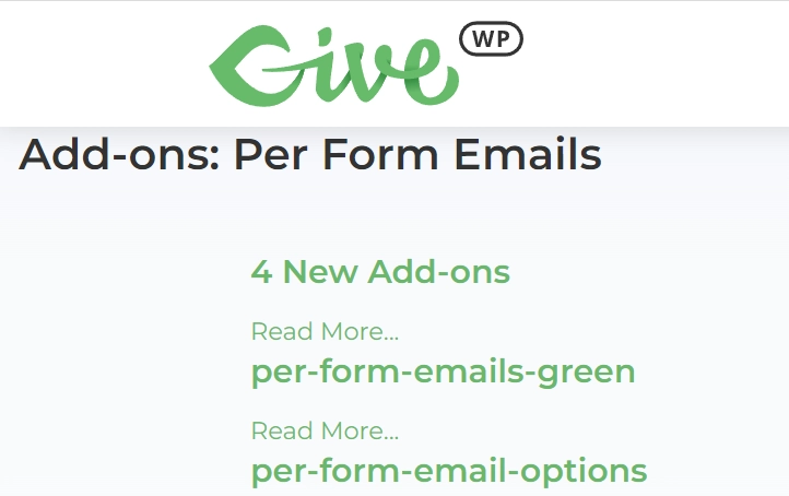 GiveWP Per Form Emails 1.1