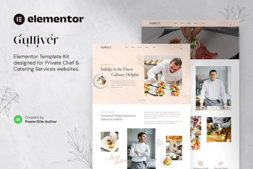 Gulliver – Private Chef & Personal Dining Services Elementor Template Kit