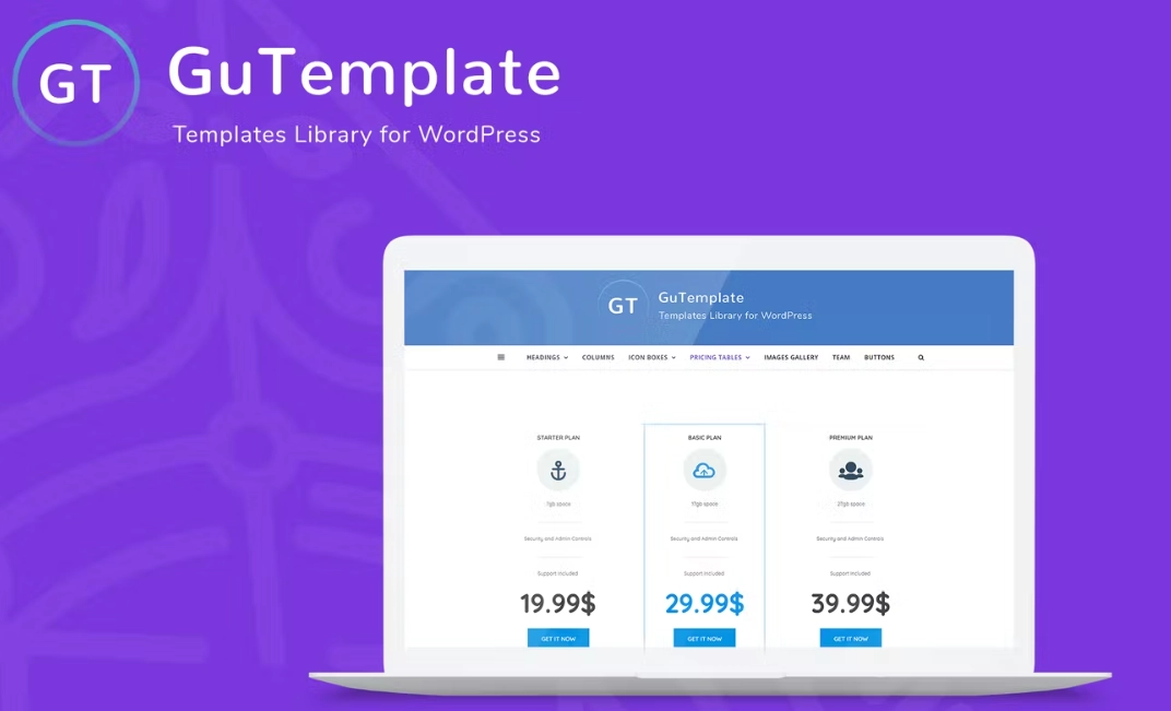 GuTemplate – Pro Templates Library for WordPress 1.0