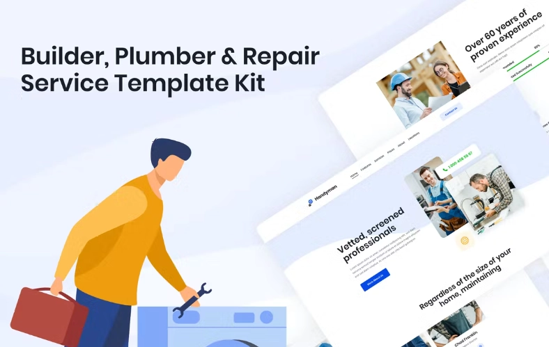 Handyman | Builder Plumber & Repair Service Elementor Template Kit