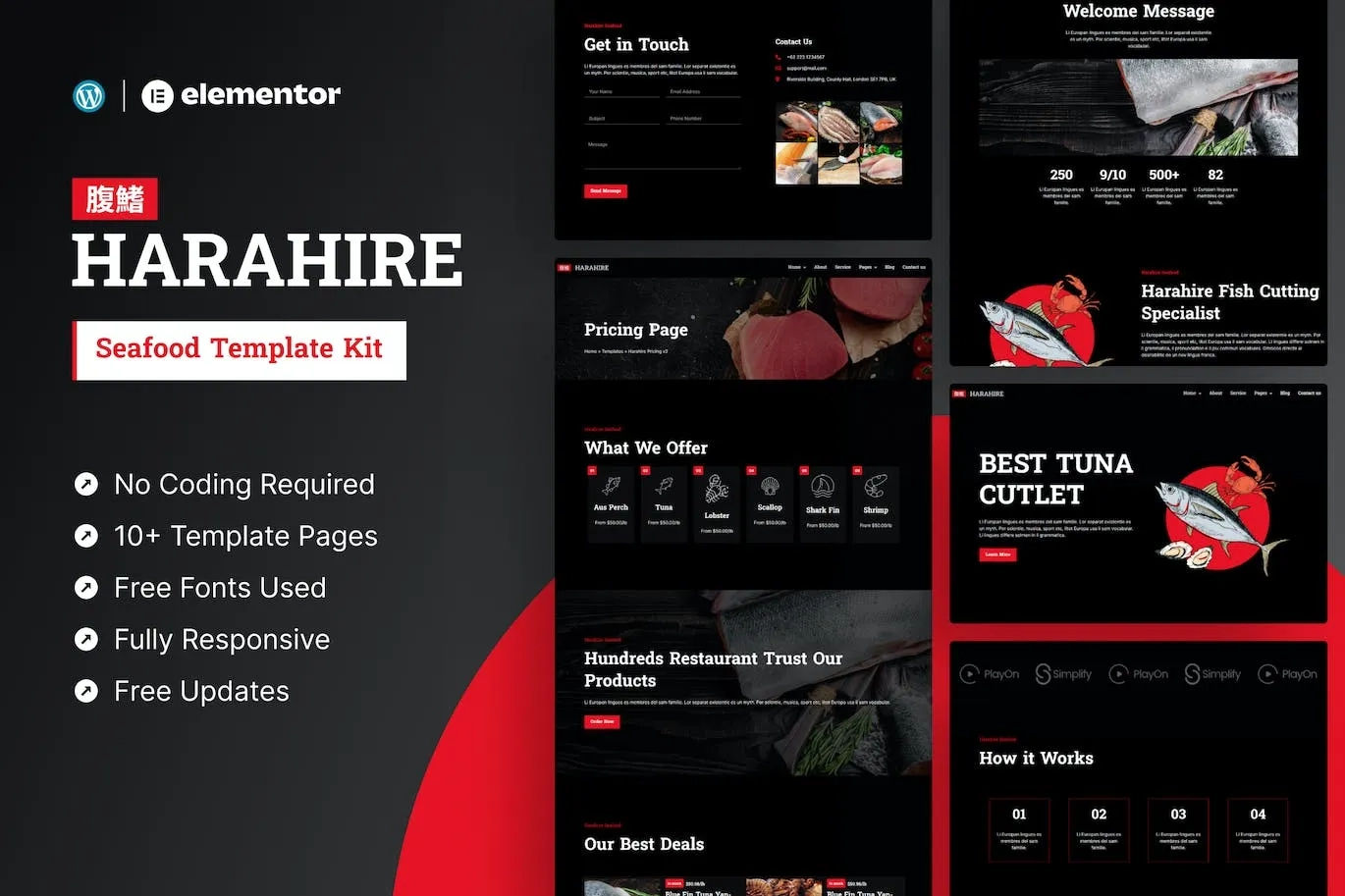 Harahire – Seafood Elementor Pro Template Kit