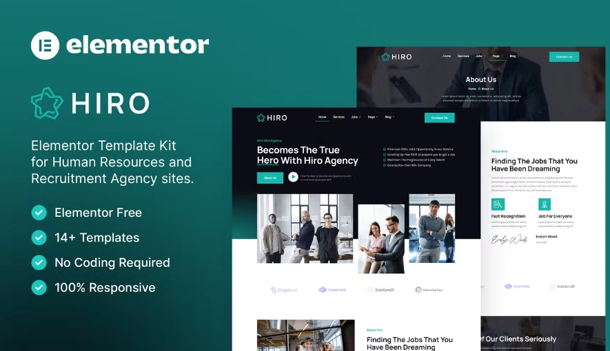 Hiro – Human Resources & Recruitment Agency Elementor Template Kit