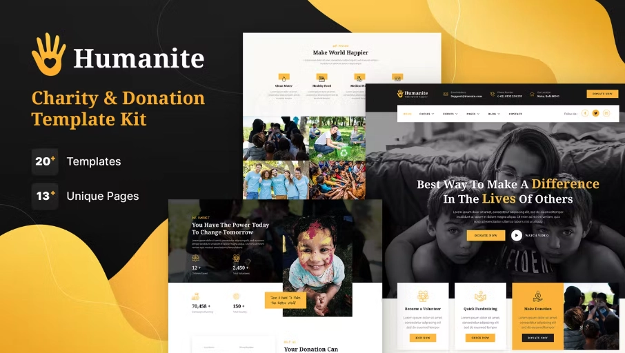 Humanite – Charity & Donation Elementor Template Kit